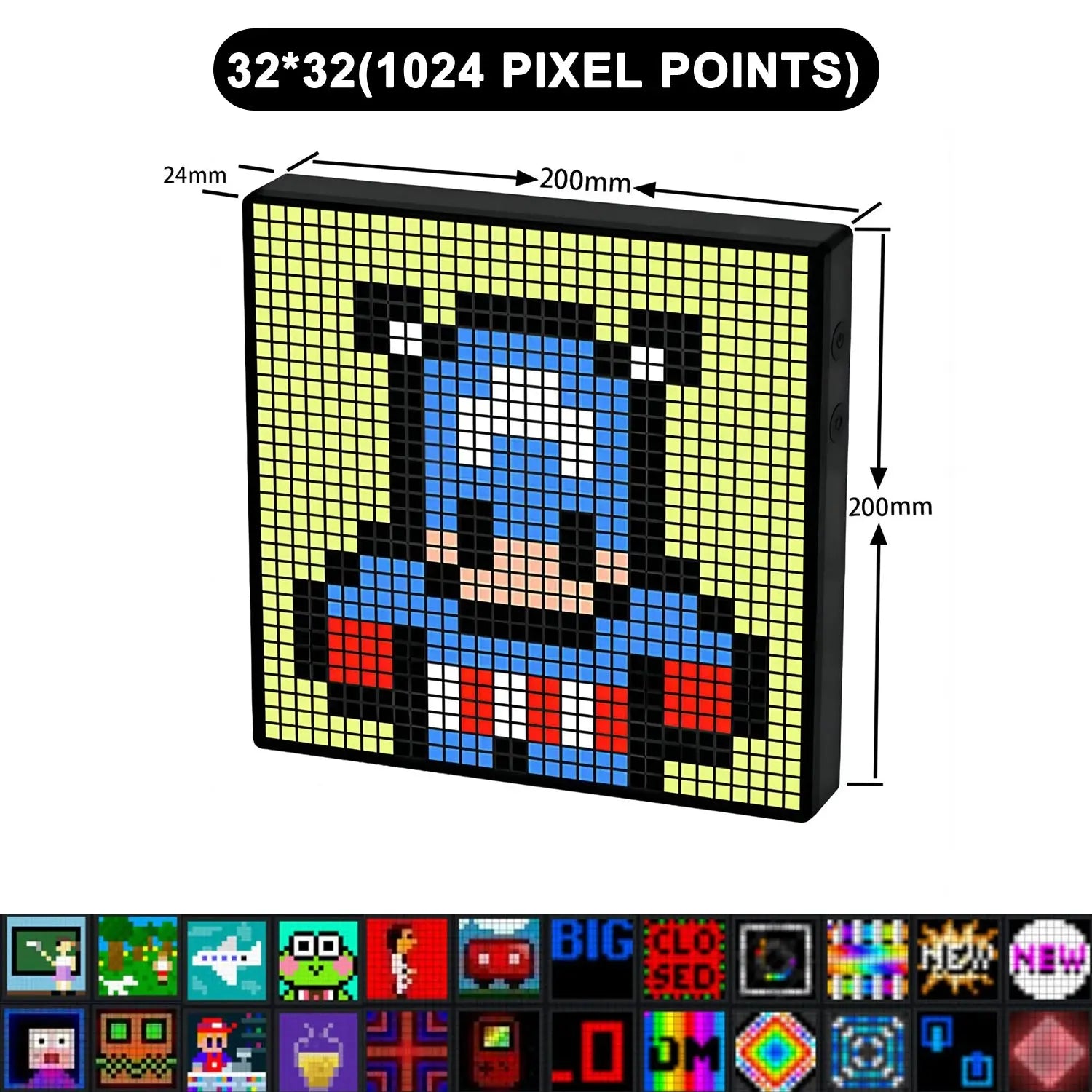 LED Pixel Display 64x64 RGB LED Matrix Panel Programmable Pixel Art Display with Bluetooth APP Control Creative Pixel Screen Europa LED