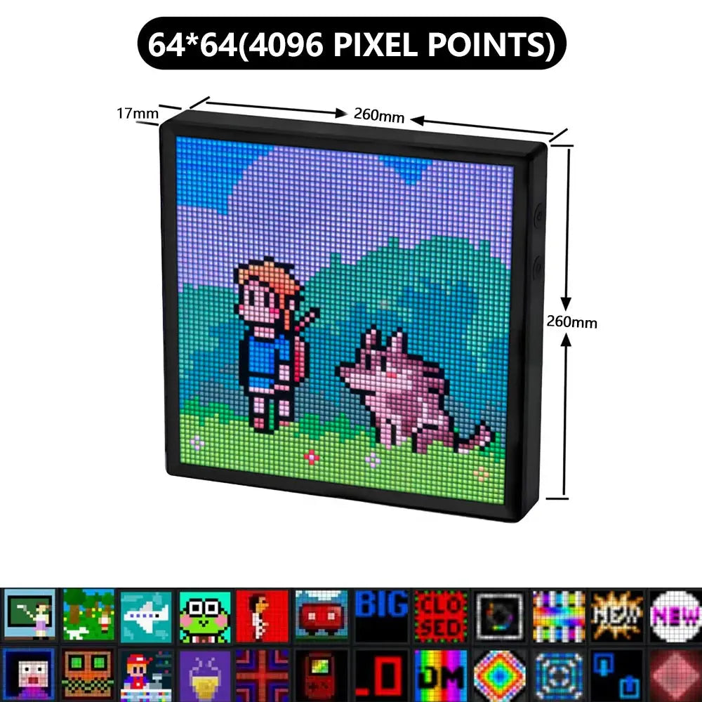 LED Pixel Display 64x64 RGB LED Matrix Panel Programmable Pixel Art Display with Bluetooth APP Control Creative Pixel Screen Europa LED